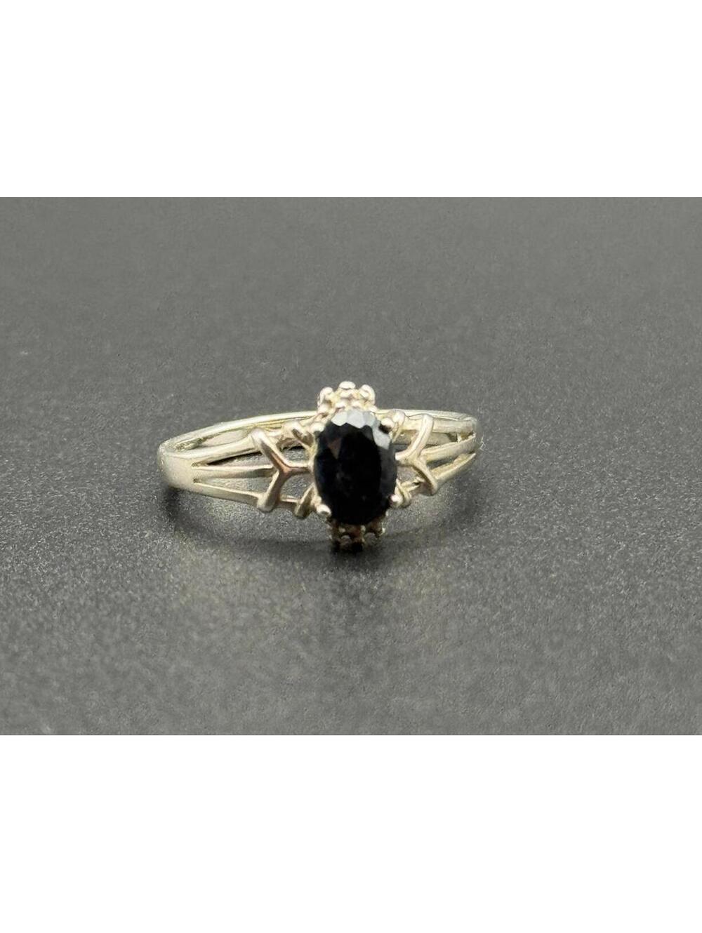 Sapphire and Sterling Silver Ring - Size